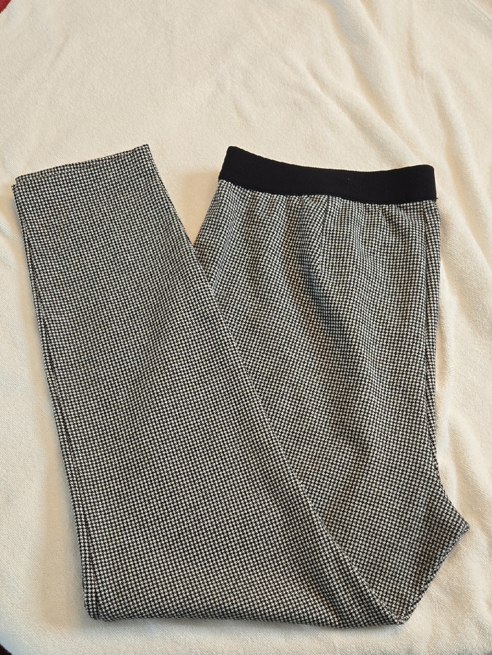 Talbots Soho Black and White Micro-Check Ankle Pants, Size 16